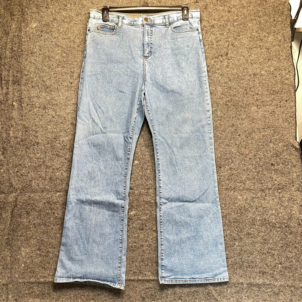 NYDJ Tummy Tuck Blue Jeans Studded Plus Size 18 Flare Leg 36x31 High Rise